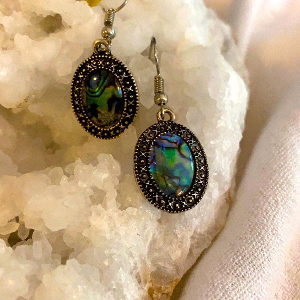 Artisan Abalone Silver Earrings